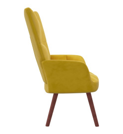 Chaise de relaxation Jaune moutarde Velours