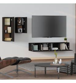 Ensemble de meubles TV 4 pcs Noir Bois d'ingénierie