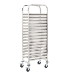 Chariot de cuisine pour 16 plateaux 38x55x163 cm Inox