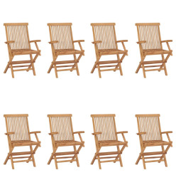 Chaises pliables de jardin 8 pcs Bois de teck solide