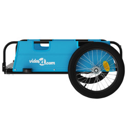 Remorque de vélo cargo bleu tissu oxford et fer