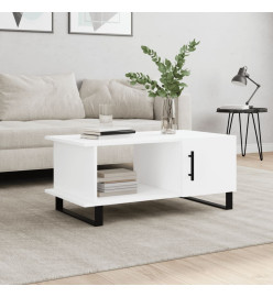 Table basse blanc 90x50x40 cm bois d'ingénierie