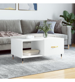 Table basse blanc 90x50x40 cm bois d'ingénierie
