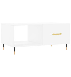 Table basse blanc 90x50x40 cm bois d'ingénierie