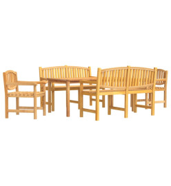 Ensemble à dîner de jardin 5 pcs Bois de teck massif