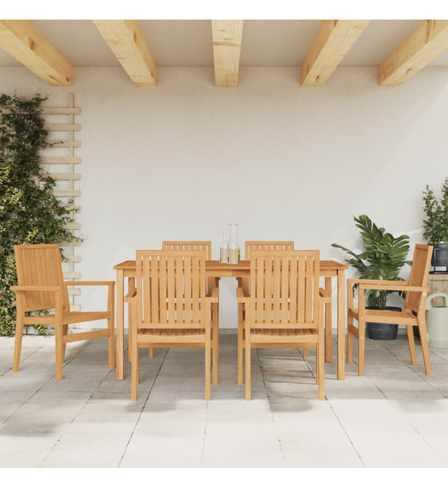 Ensemble à dîner de jardin 7 pcs Bois de teck solide Ensemble à dîner de jardin 7 pcs Bois de teck solide