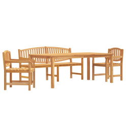 Ensemble à dîner de jardin 4 pcs Bois de teck massif
