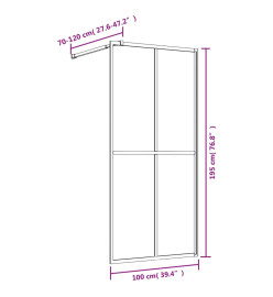 Paroi de douche avec verre ESG transparent doré 100x195 cm