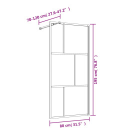 Paroi de douche avec verre ESG transparent doré 80x195 cm