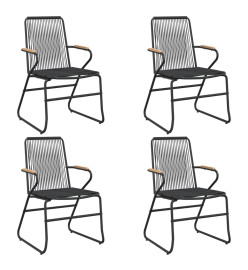 Mobilier à dîner de jardin 5 pcs Noir Rotin PVC