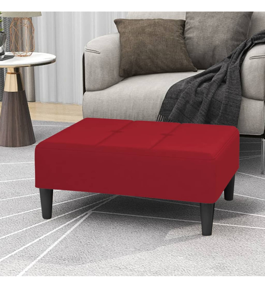 Repose-pied Rouge bordeaux 78x56x32 cm Velours