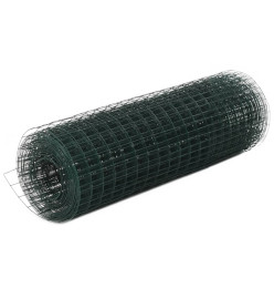 Grillage Acier avec revêtement en PVC 10x0,5 m Vert