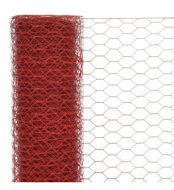 Grillage Acier avec revêtement en PVC 25x0,75 m Rouge