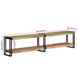 Meuble TV 180x30x40 cm bois massif de récupération