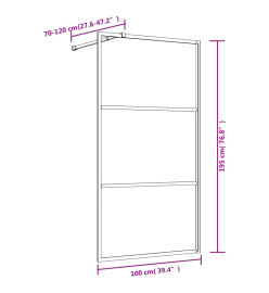 Paroi de douche avec verre ESG transparent doré 100x195 cm