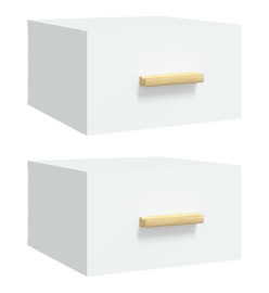 Tables de chevet murales 2 pcs blanc 35x35x20 cm