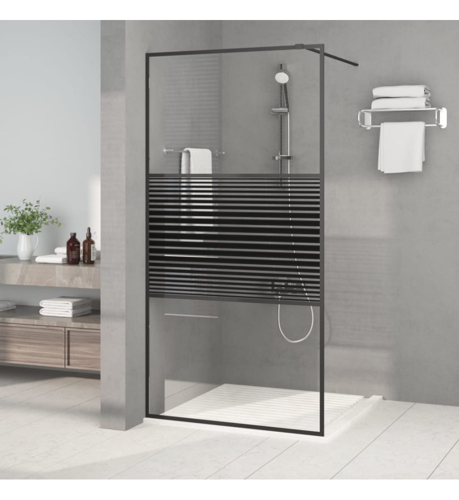 Paroi de douche Noir 100x195 cm Verre ESG transparent