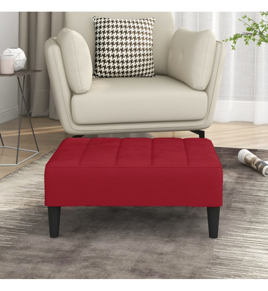 Repose-pied Rouge bordeaux 78x56x32 cm Velours