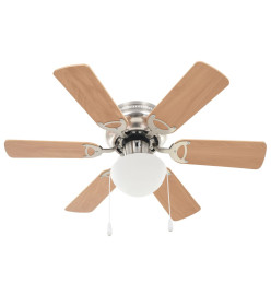 Ventilateur de plafond orné avec lumière 82 cm Marron clair