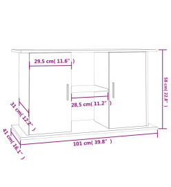 Support pour aquarium blanc 101x41x58 cm bois d'ingénierie