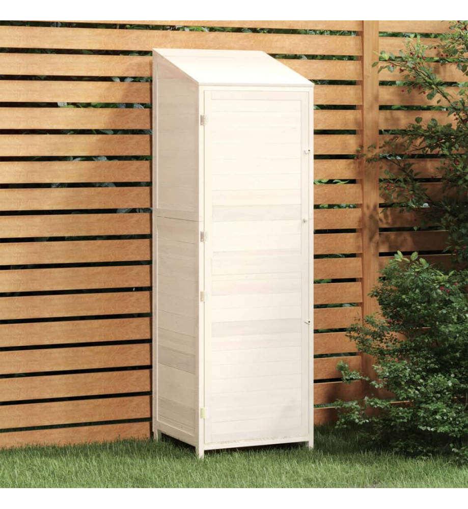 Remise de jardin Blanc 55x52x174,5 cm Bois de sapin solide