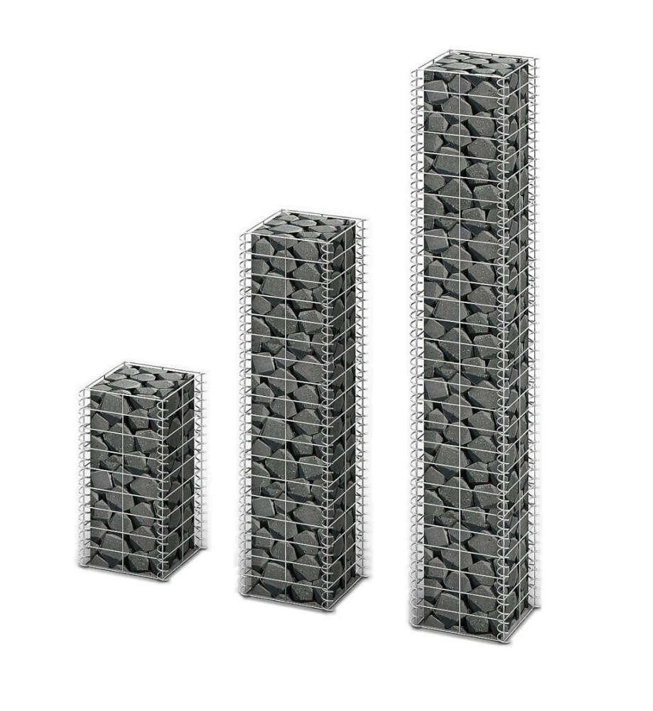 3 gabions en fil galvanisé