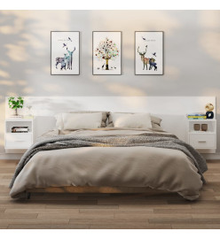 Tables de chevet murales 2 pcs Blanc
