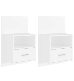 Tables de chevet murales 2 pcs Blanc