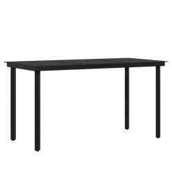 Mobilier de salle à manger de jardin coussins 5 pcs Marron/noir