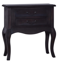 Table d'appoint et tiroirs Noir 60x30x60cm Bois d'acajou massif