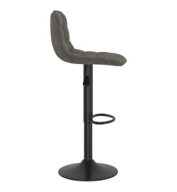 Tabourets de bar lot de 2 gris foncé velours