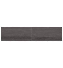 Étagère murale gris foncé 220x50x6 cm bois chêne massif traité