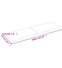 Dessus de table bois chêne massif non traité bordure assortie