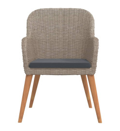 Mobilier de salle à manger de jardin et coussins 7 pcs Marron