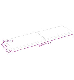 Comptoir de salle de bain gris foncé 220x60x4 cm bois traité