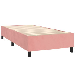 Sommier tapissier avec matelas et LED Rose 90x190 cm Velours