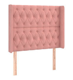 Sommier tapissier avec matelas et LED Rose 90x190 cm Velours