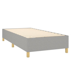 Sommier tapissier avec matelas et LED Gris clair 90x190cm Tissu