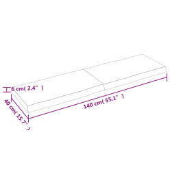 Dessus de table bois chêne massif non traité bordure assortie