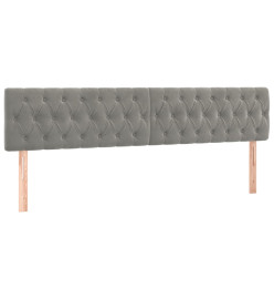 Lit à sommier tapissier et matelas Gris clair 180x200cm Velours