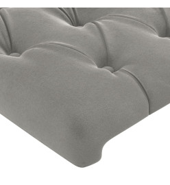 Tête de lit à LED Gris clair 93x16x118/128 cm Velours