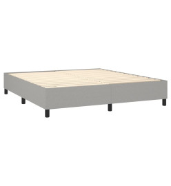 Sommier tapissier et matelas et LED Gris clair 180x200 cm Tissu