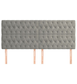 Têtes de lit 4 pcs Gris clair 90x7x78/88 cm Velours