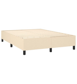 Sommier à ressorts de lit Crème 140x190 cm Tissu
