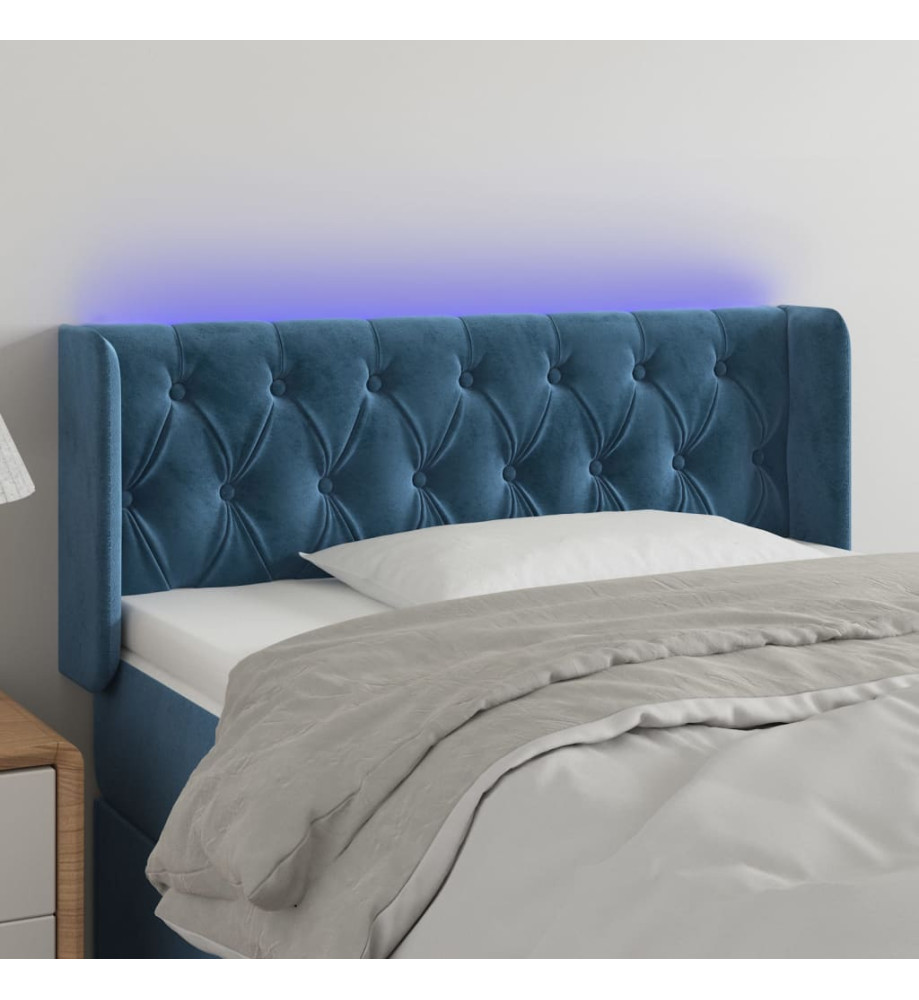Tête de lit à LED Bleu foncé 93x16x78/88 cm Velours Tête de lit à LED Bleu foncé 93x16x78/88 cm Velours