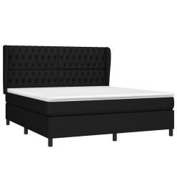 Lit à sommier tapissier avec matelas Noir 180x200 cm Tissu