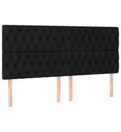 Lit à sommier tapissier avec matelas Noir 180x200 cm Tissu