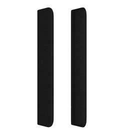 Tête de lit avec oreilles Noir 203x16x118/128 cm Tissu
