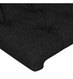 Tête de lit avec oreilles Noir 203x16x118/128 cm Tissu