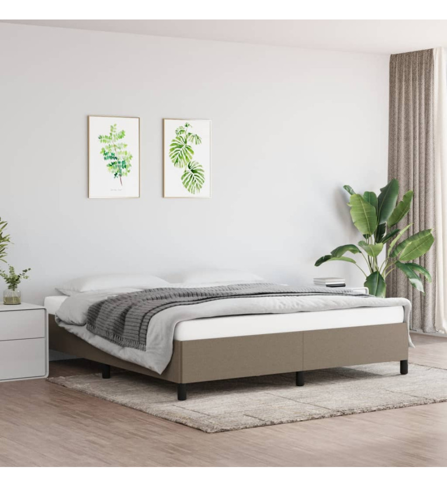 Cadre de lit Taupe 160x200 cm Tissu Cadre de lit Taupe 160x200 cm Tissu